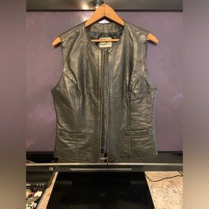 BP Nordstrom Black Genuine Leather Vest Size L